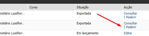 Escolher a opção Reabrir pauta
